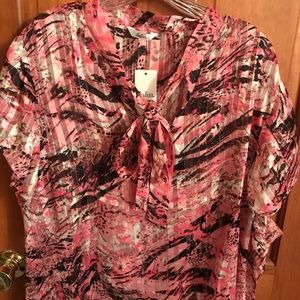 NWT DALIN BY RAINBOW FUCHSIA LUREX BLOUSE PLUS 3XL